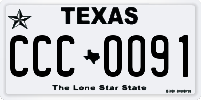 TX license plate CCC0091
