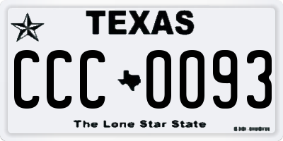 TX license plate CCC0093