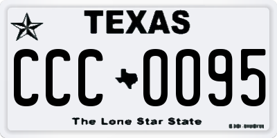TX license plate CCC0095