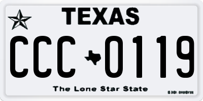 TX license plate CCC0119
