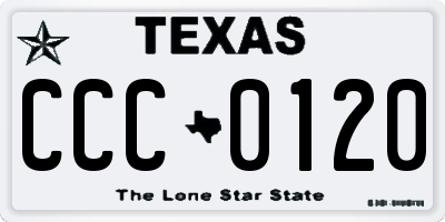 TX license plate CCC0120