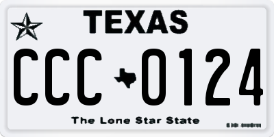 TX license plate CCC0124