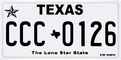TX license plate CCC0126