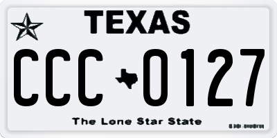 TX license plate CCC0127