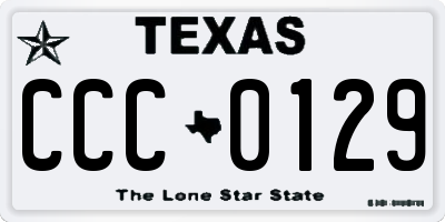 TX license plate CCC0129
