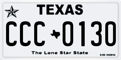 TX license plate CCC0130