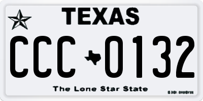 TX license plate CCC0132