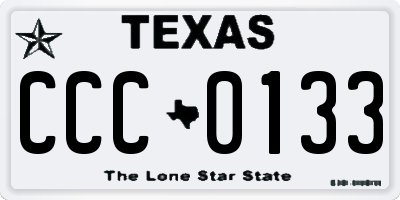 TX license plate CCC0133
