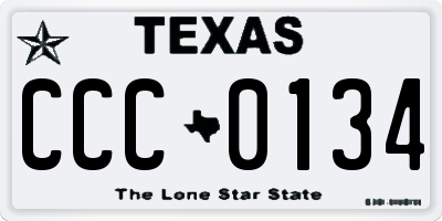 TX license plate CCC0134