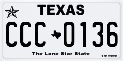 TX license plate CCC0136