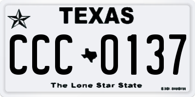 TX license plate CCC0137