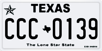 TX license plate CCC0139