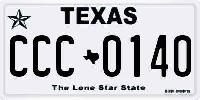 TX license plate CCC0140