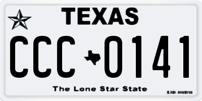 TX license plate CCC0141