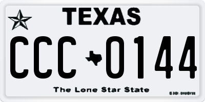 TX license plate CCC0144
