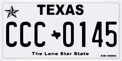 TX license plate CCC0145