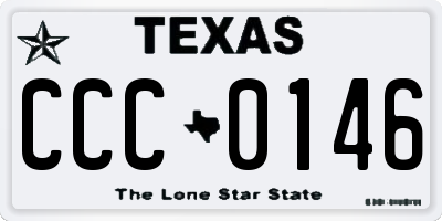 TX license plate CCC0146