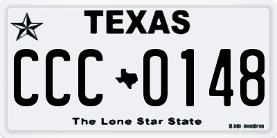 TX license plate CCC0148