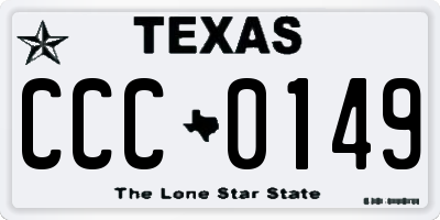 TX license plate CCC0149