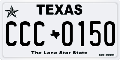 TX license plate CCC0150