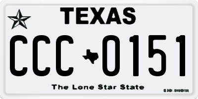 TX license plate CCC0151