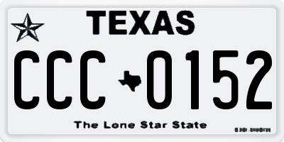 TX license plate CCC0152