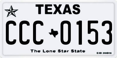 TX license plate CCC0153