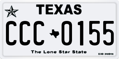 TX license plate CCC0155