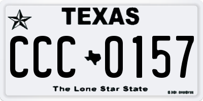 TX license plate CCC0157