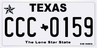 TX license plate CCC0159