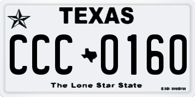 TX license plate CCC0160