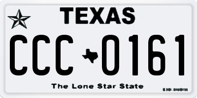 TX license plate CCC0161