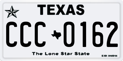 TX license plate CCC0162