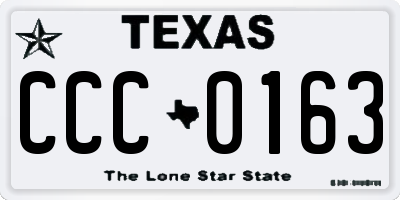TX license plate CCC0163