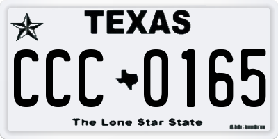 TX license plate CCC0165