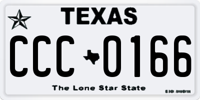 TX license plate CCC0166