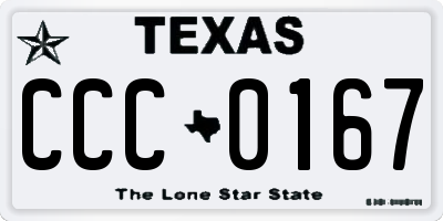 TX license plate CCC0167