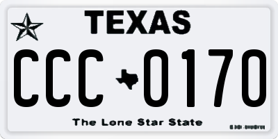 TX license plate CCC0170