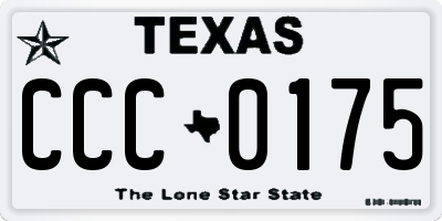 TX license plate CCC0175