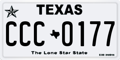 TX license plate CCC0177