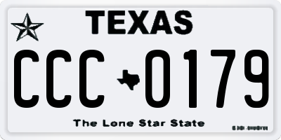 TX license plate CCC0179