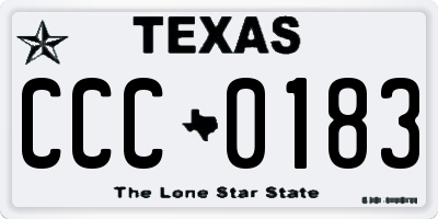 TX license plate CCC0183