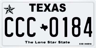 TX license plate CCC0184