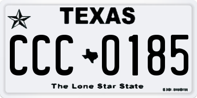 TX license plate CCC0185