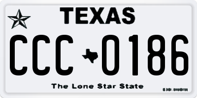 TX license plate CCC0186