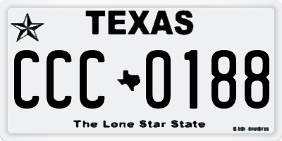 TX license plate CCC0188
