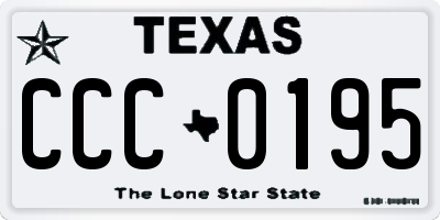 TX license plate CCC0195