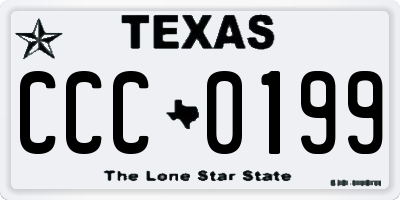 TX license plate CCC0199