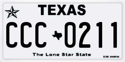 TX license plate CCC0211