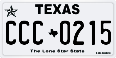TX license plate CCC0215